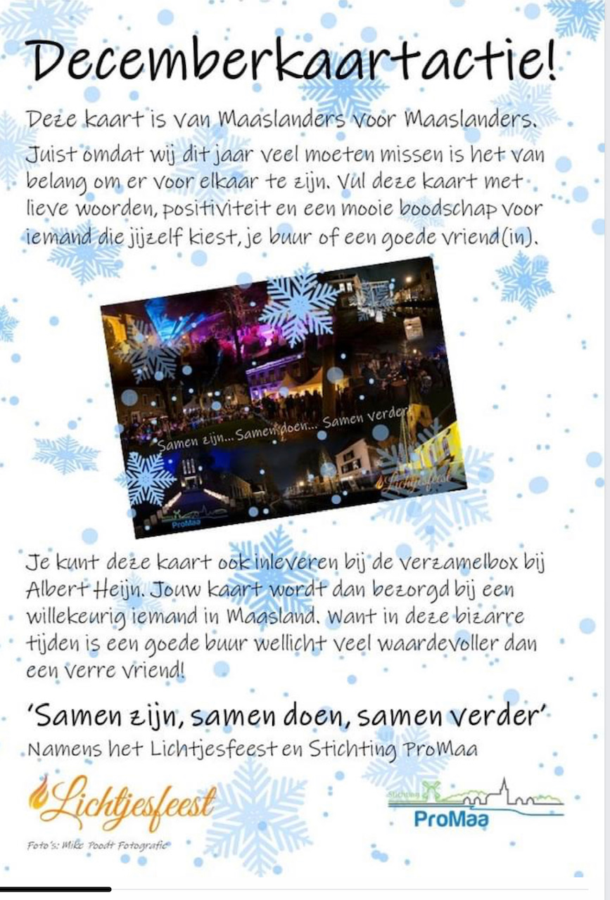 Decemberkaartactie Maaslands Lichtjesfeest
